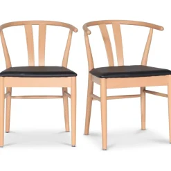 Astrid matstol med svart PU sits + Möbeltassar