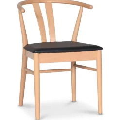 Astrid matstol med svart PU sits + Möbeltassar