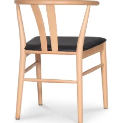 Astrid matstol med svart PU sits + Möbeltassar