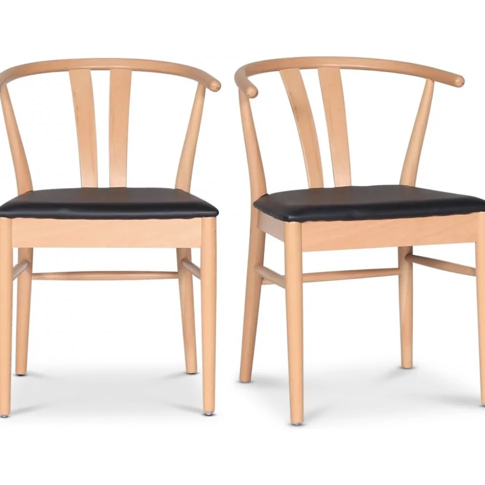 Astrid matstol med svart PU sits