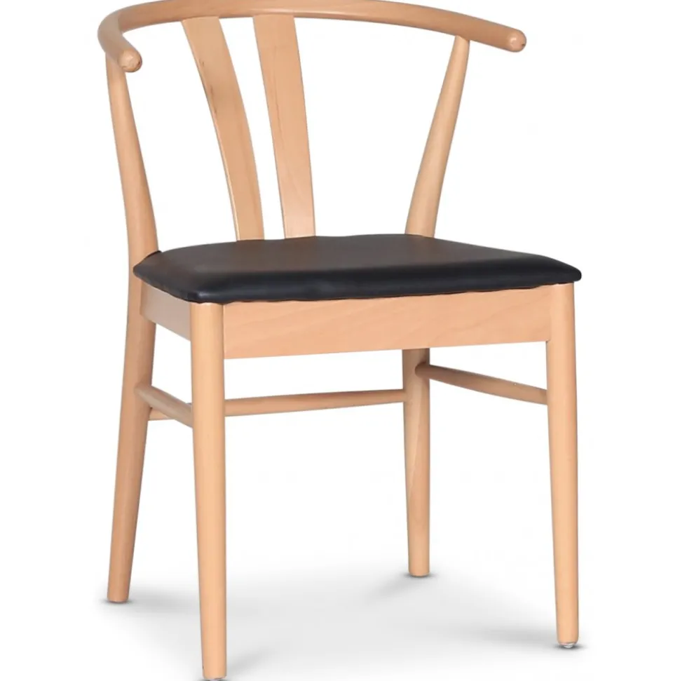 Astrid matstol med svart PU sits