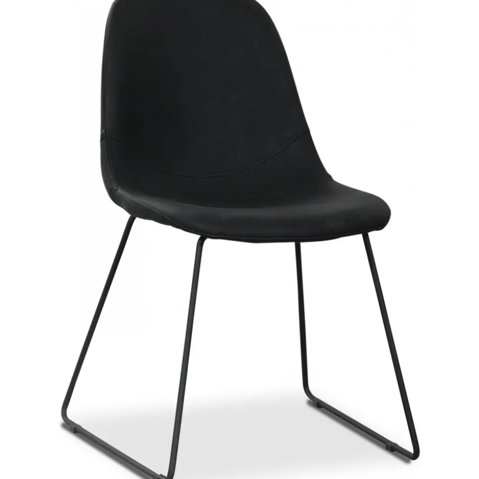 Atlantic sled stol i svart PU