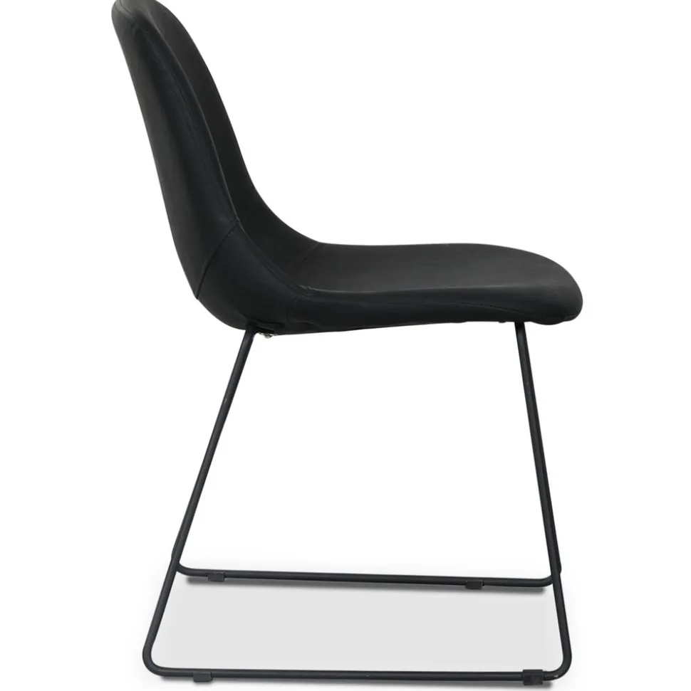 Atlantic sled stol i svart PU