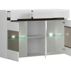 Azteca Trio skänk med LED-belysning - Vit