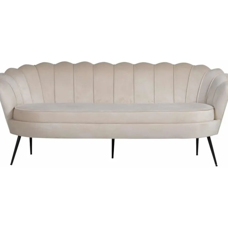 Ballini 3-sits soffa - Beige sammet