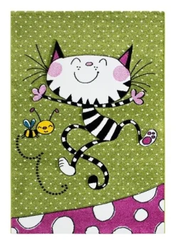 Barnmatta Holly - Kitty grön - 120x170 cm