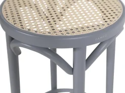 Barpall 80 cm hög grå med rottingsits