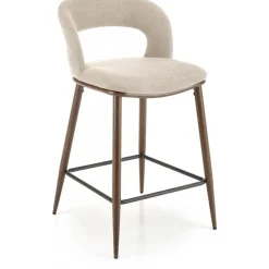 Barstol beige/valnöt sitthöjd 65 cm - Pelican + Möbeltassar