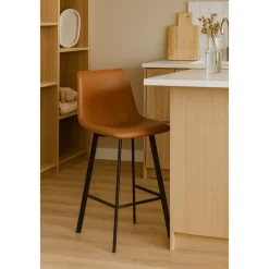 Barstol brun vintage sitthöjd 72 cm - Oregon + Möbeltassar