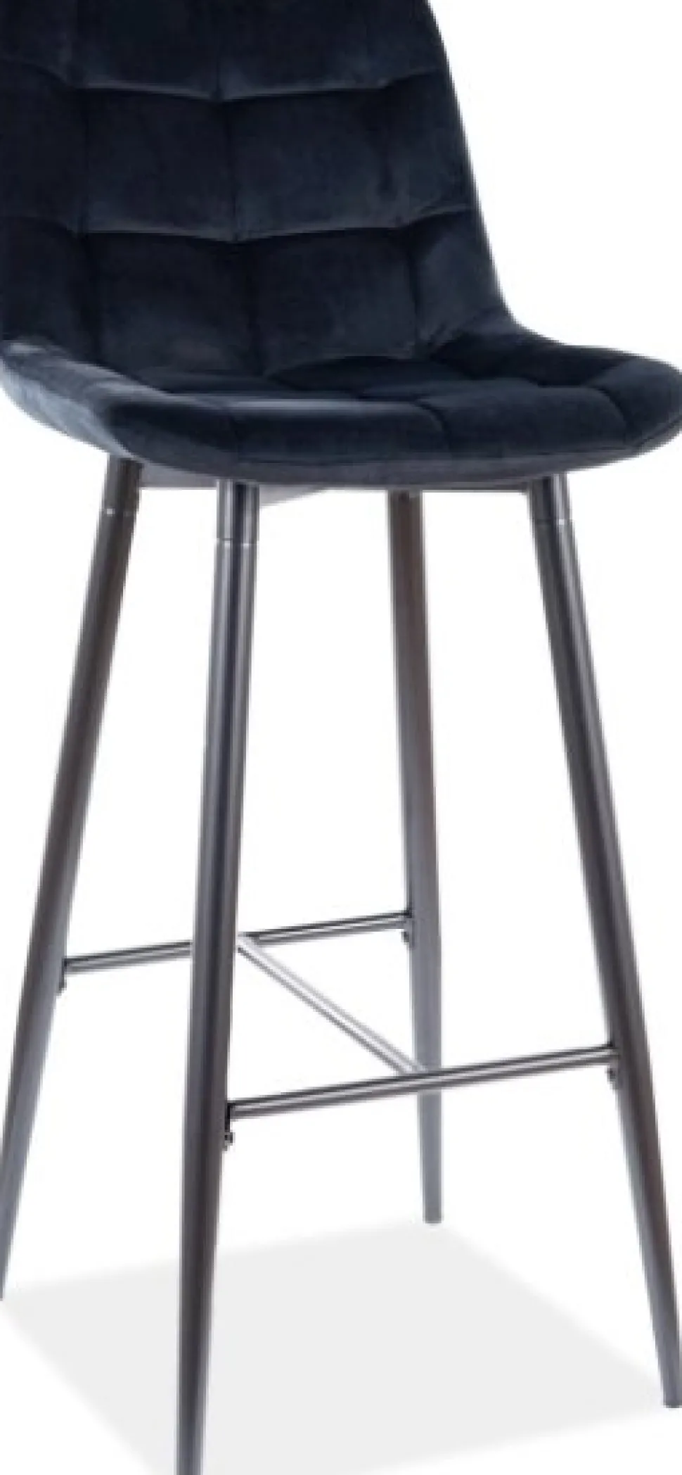 Barstol i svart sammet sitthöjd 75 cm