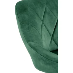 Barstol med grön klädsel & svart fot