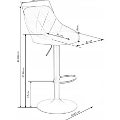 Barstol med grön klädsel & svart fot