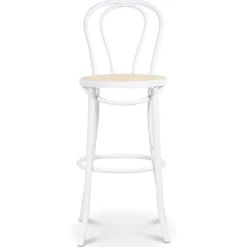 Barstol med rottingsits - Vit