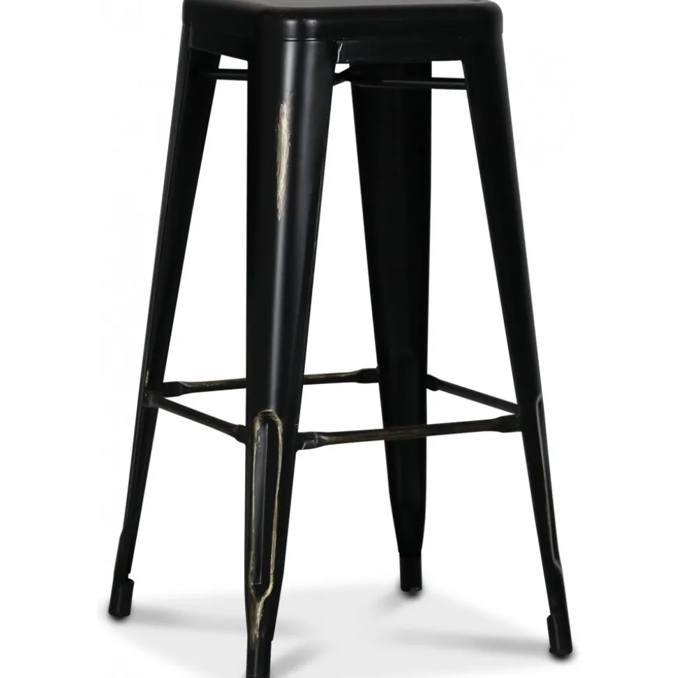 Barstol metall Svart/guld