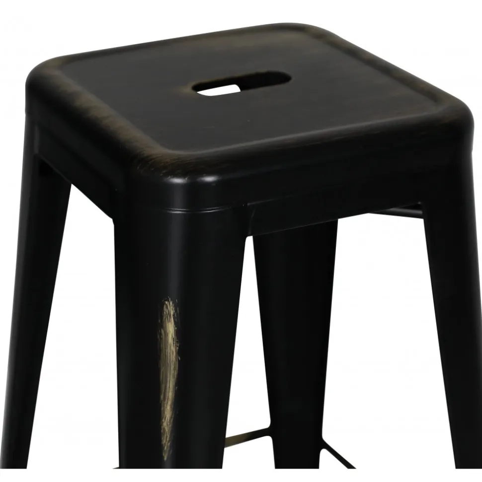 Barstol metall Svart/guld