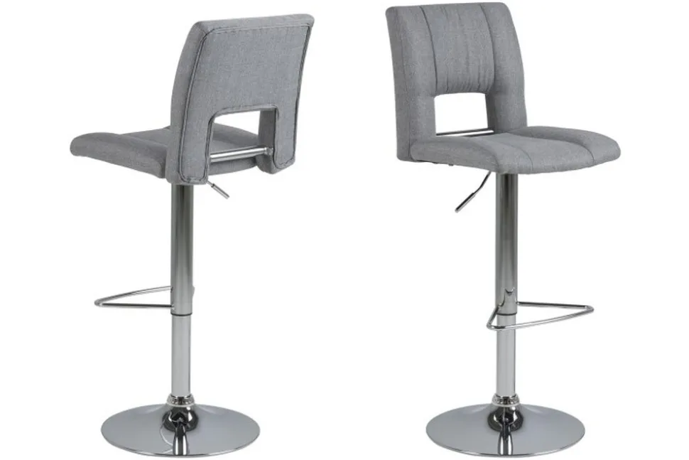 Barstol sitthöjd 62-83 cm - Grå/krom