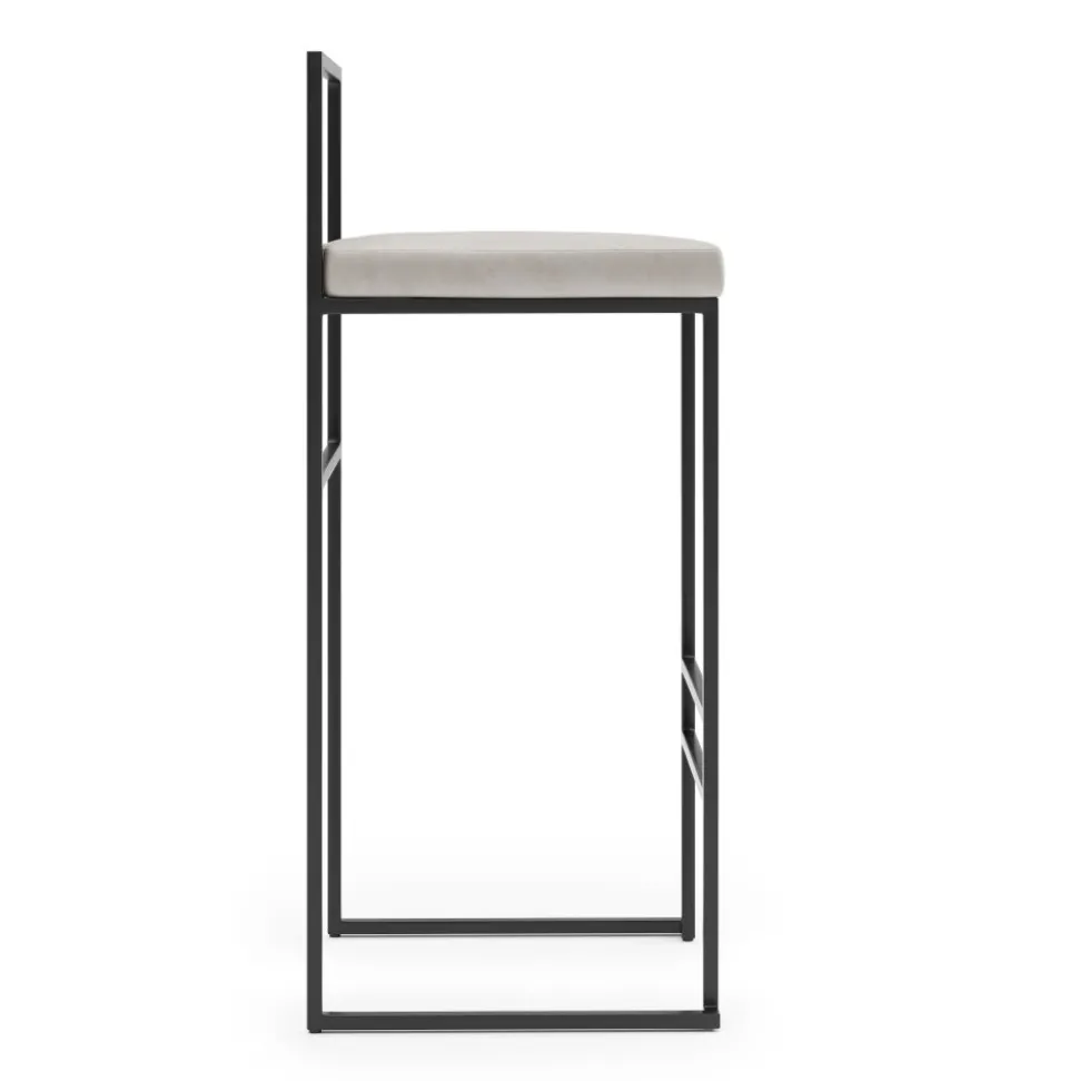 Barstol sitthöjd 75 cm beige sammet