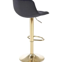 Barstol svart sammet med guldfot - Sitthöjd 62-84 cm