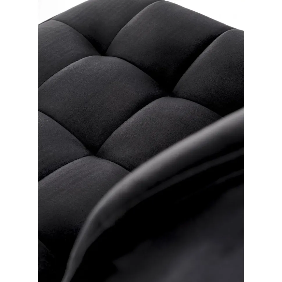 Barstol svart sammet med guldfot - Sitthöjd 62-84 cm