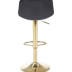Barstol svart sammet med guldfot - Sitthöjd 62-84 cm