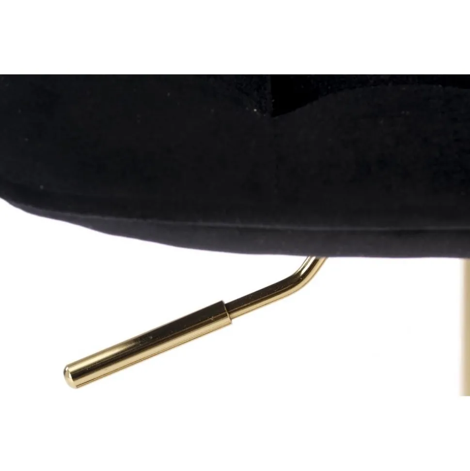 Barstol svart sammet med guldfot - Sitthöjd 62-84 cm + Möbeltassar