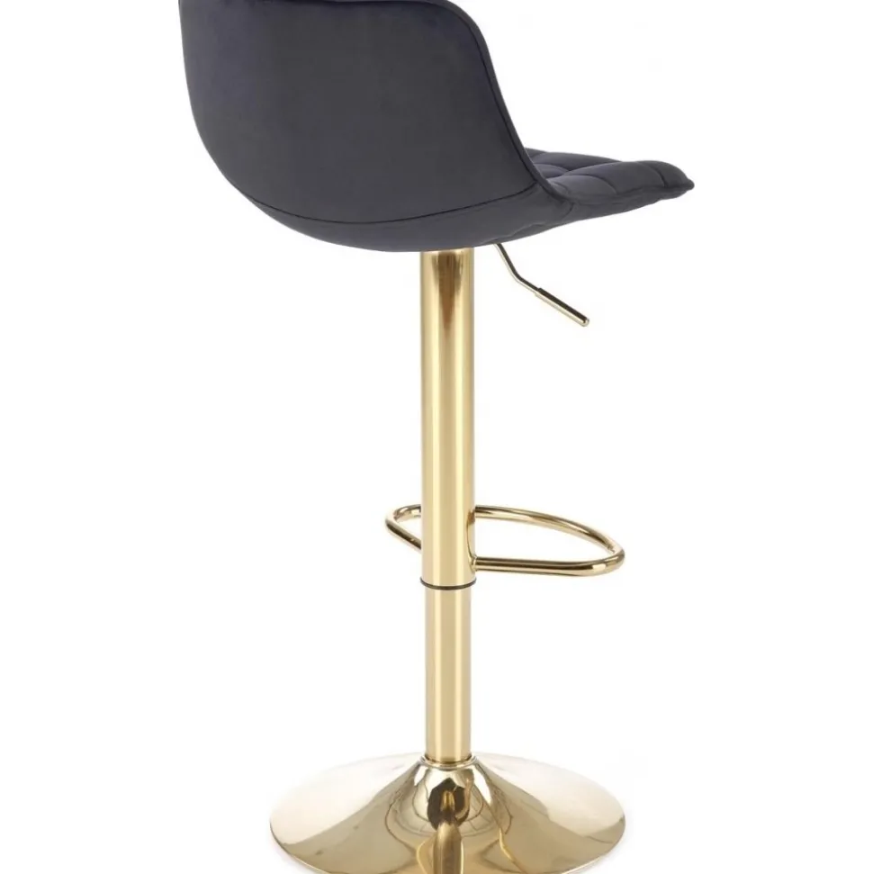 Barstol svart sammet med guldfot - Sitthöjd 62-84 cm + Textilrengöring för möbler