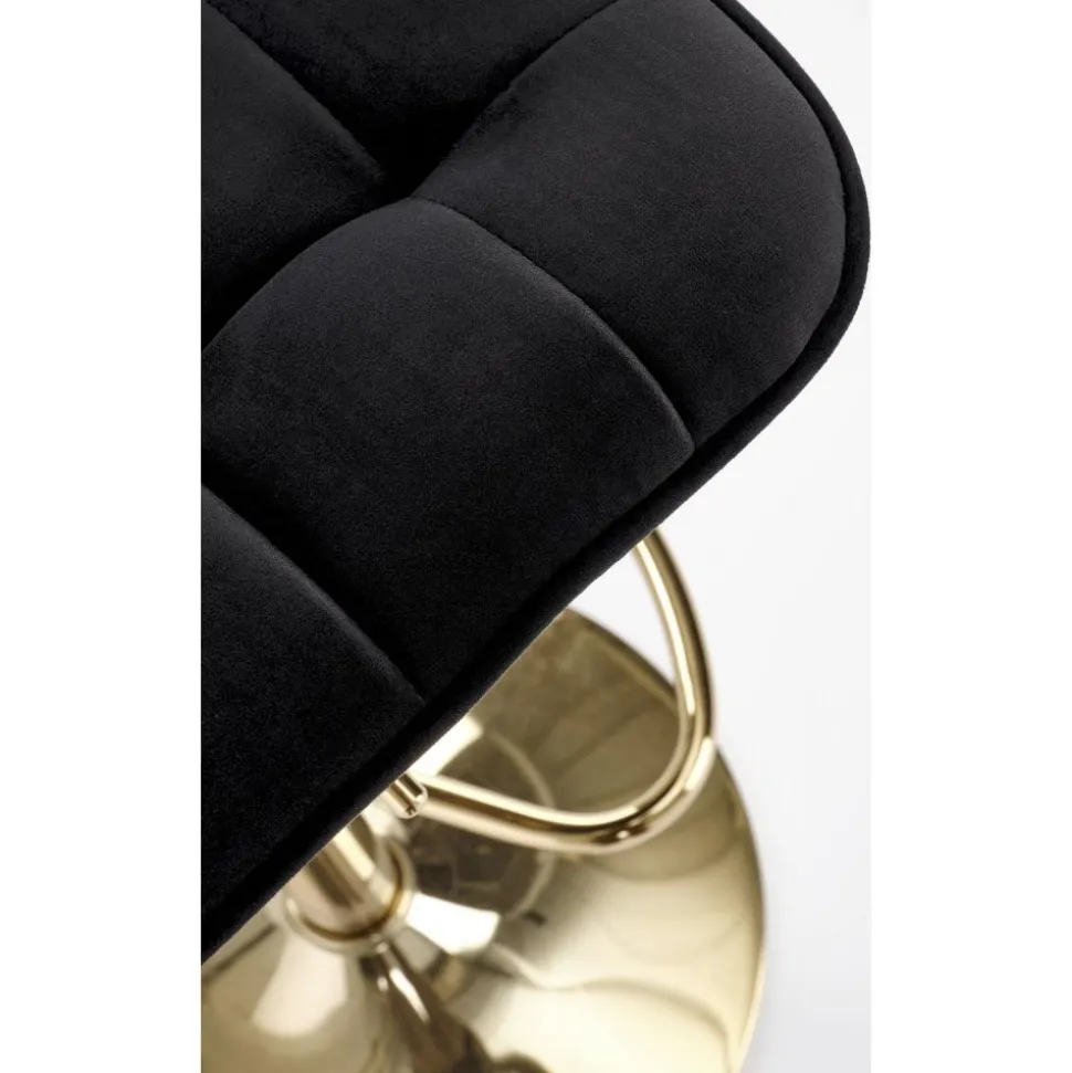 Barstol svart sammet med guldfot - Sitthöjd 62-84 cm + Textilrengöring för möbler