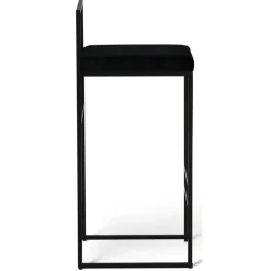 Barstol svart sammet sitthöjd 75 cm