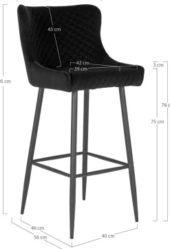 Barstol svart sitthöjd 75 cm