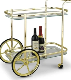 Barvagn med hjul mässing - Rochester