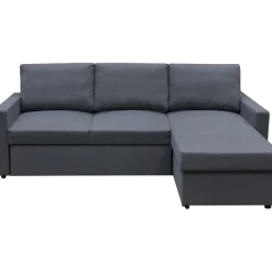 Bäddsoffa 220 cm bred mörkgrå med förvaring + Fläckborttagare för möbler