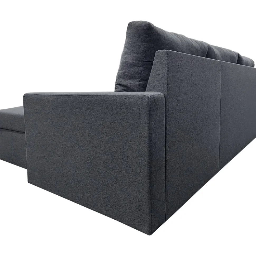 Bäddsoffa 220 cm bred mörkgrå med förvaring + Fläckborttagare för möbler