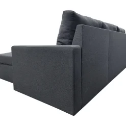 Bäddsoffa 220 cm bred mörkgrå med förvaring + Textilrengöring för möbler