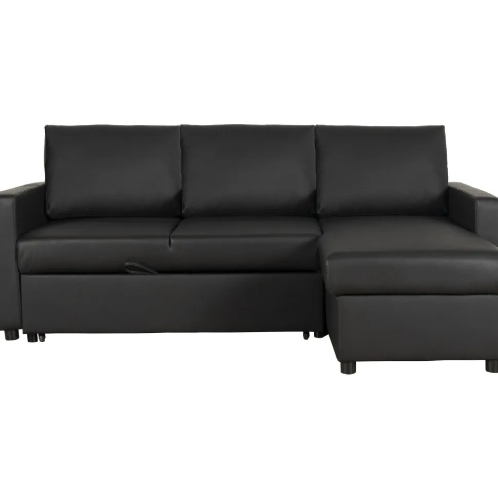 Bäddsoffa 218 cm PU-läder svart - Dream + Textilrengöring för möbler