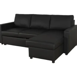 Bäddsoffa 218 cm PU-läder svart - Dream + Textilrengöring för möbler