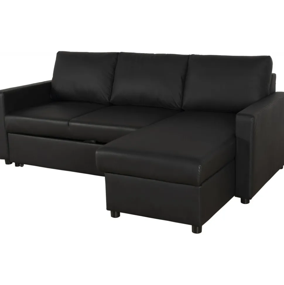 Bäddsoffa 218 cm PU-läder svart - Dream + Textilrengöring för möbler