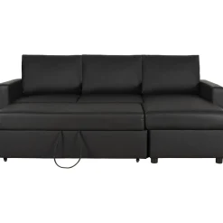Bäddsoffa 218 cm PU-läder svart - Dream + Textilrengöring för möbler