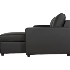 Bäddsoffa 218 cm PU-läder svart - Dream