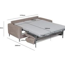 Bäddsoffa framåt bäddad beige - Hoven + Textilrengöring för möbler