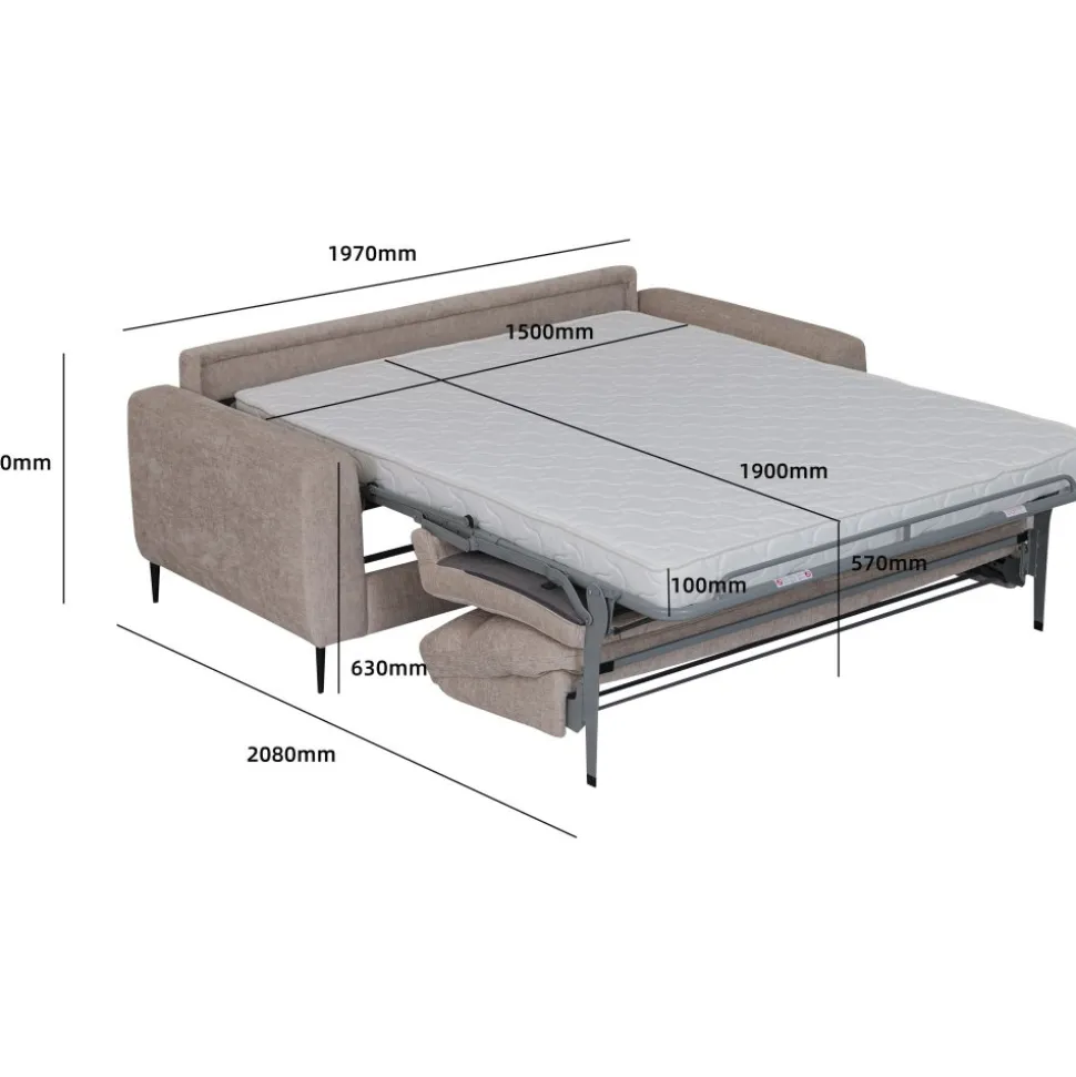 Bäddsoffa framåt bäddad beige - Hoven