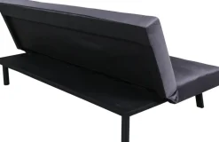 Bäddsoffa i mörkgrå sammet + Textilrengöring för möbler