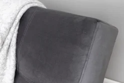 Bäddsoffa i mörkgrå sammet + Möbeltassar