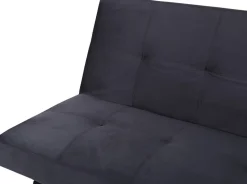 Bäddsoffa i mörkgrå sammet + Möbeltassar