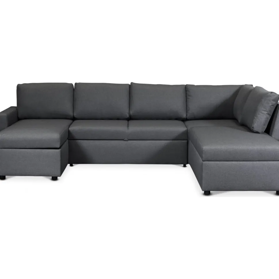 Bäddsoffa i U-design grå - Dream + Fläckborttagare för möbler