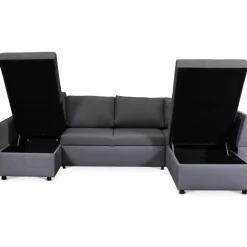 Bäddsoffa i U-design grå - Dream + Fläckborttagare för möbler