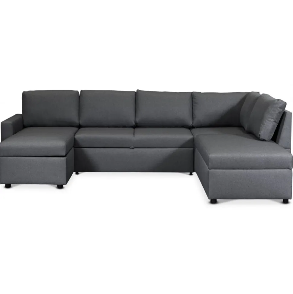 Bäddsoffa i U-design grå - Dream + Fläckborttagare för möbler