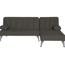 Bäddsoffa med divan brun sammet 198 cm