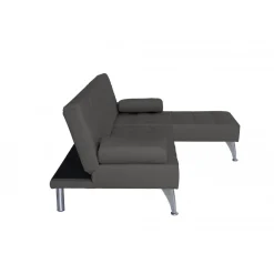 Bäddsoffa med divan brun sammet 198 cm
