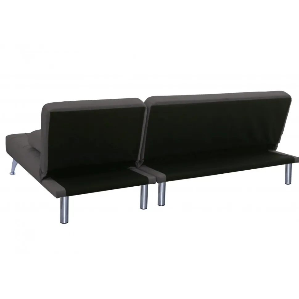 Bäddsoffa med divan brun sammet 198 cm