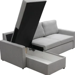 Bäddsoffa med förvaring 220 cm bred + Textilrengöring för möbler